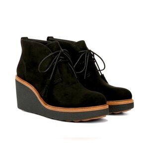 Women's Suede Wedged Lace Up Heels